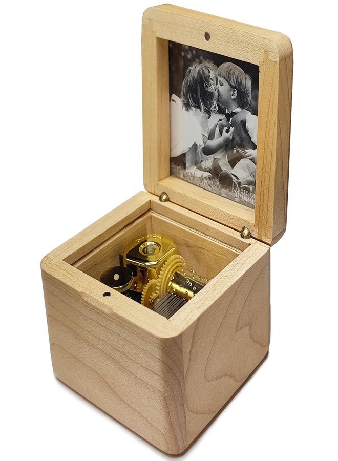 falado Natural Solid Wood Laser Engraved You are My Sunshine Music Box, Mini Photo Frame Musical Box, Tune of You are My Sunshine. (Maple Wood) - Image 2